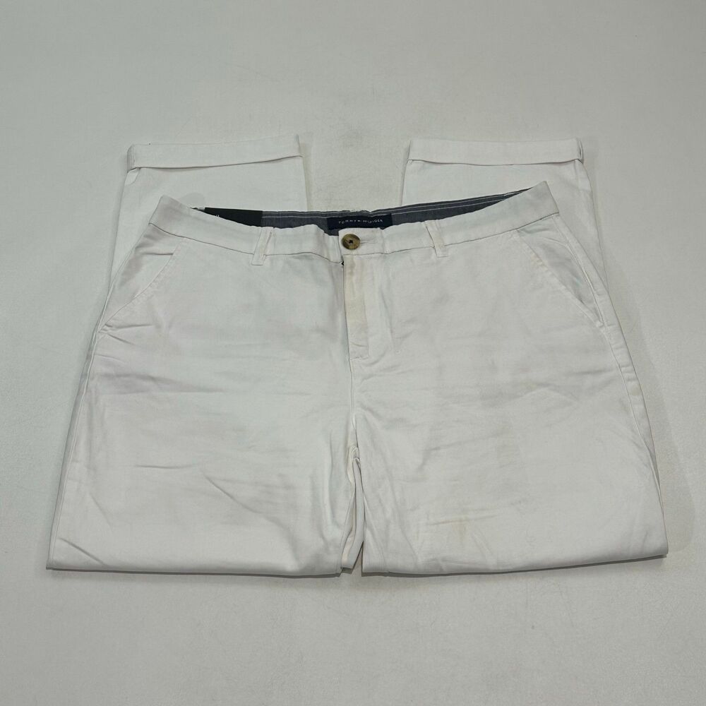 Tommy Hilfiger Women's Hampton Stretch Slim Chino‎ Pants White Size 12